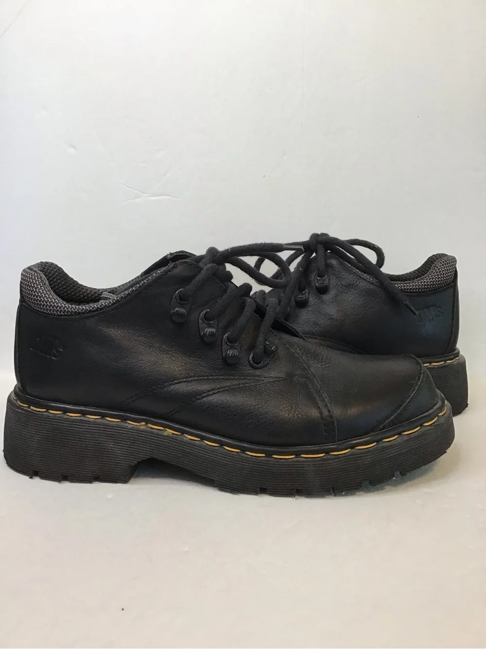 Dr. Martens Men's Vintage Y2K 9293 DM'S Black Leather Lace-Up Shoes 8